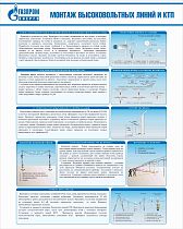 Стенд Монтаж высоковольтных линий и КТП, плакат, логотип, белый фон. (800х1 000; Пластик ПВХ 4 мм; Алюминиевый профиль)